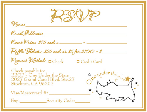 One Under the Stars RSVP card